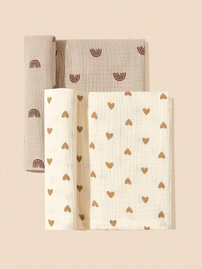 2 件装柔软、舒适、透气的婴儿襁褓毯，情人节最爱