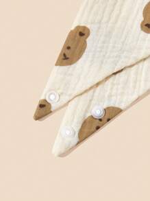 2pcs/Set Baby Bib With Little Bear Print - Multicolor - View 4