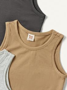 Cozy Pixies Baby Boy 3pcs Soft Knitted Solid Color Round Neck Sleeveless Vest Set