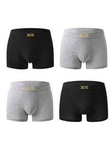 Shein Underwear&Sleepwear Basics Ropa Interior Simple Y Lisa Para Hombres (4 Piezas/conjunto)