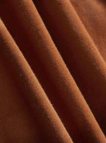 Cozy Pixies Baby Boys' Casual Color Block Round Neck Pullover And Shorts Set - Brown - View 8