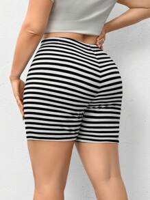 SHEIN Essnce Plus Size Women's Summer New Fashion Casual Comfortable Tight Cycling Shorts  3pcs - Grey - View 2