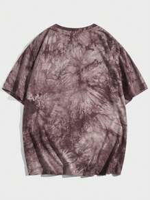 ROMWE MEN 男士棉质扎染蝴蝶印花 Y2k T 恤，学校 - 彩色 - 查看 2