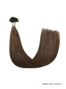 50pcs U Tip Hair Straight Dark Brown Color 150% 18-24 Inch Remy Human Hair U Tip Hair Extension Light Brown Color Hair Extensions - S4 - View 3
