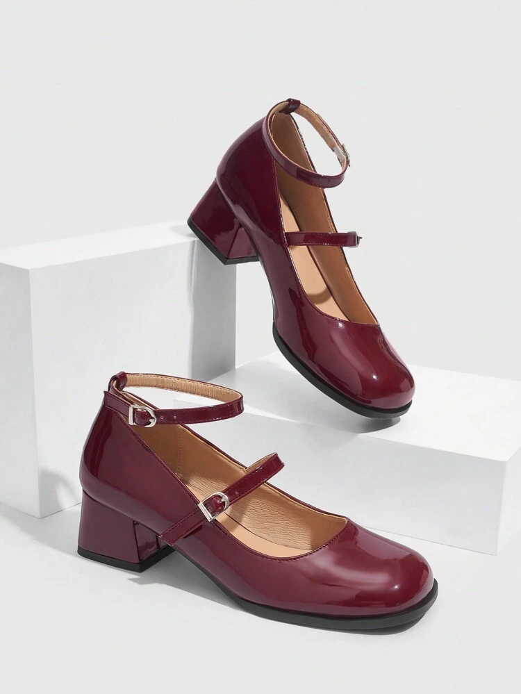 CUCCOO DOLLMOD Women's Fashionable Simple Wine Red High-Heeled Shoes Vacation Shoes Summer Elegant Heels Sorceress BURGUNDY Heels Spring Shoes Spring Break Easter For Christmas Spring Shoes