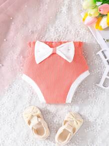 3pcs Baby Girls' Candy Colored Shorts Set For Summer - Multicolor - View 5