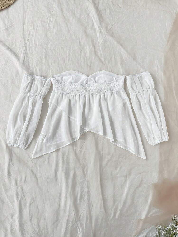 Women's Plus Size Casual Holiday Off Shoulder Blouse
