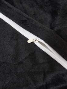 2入組黑色毛絨絨枕套,帶拉鍊,適用於臥室、客廳沙發椅,柔軟舒適的家居裝飾靠墊套,不包括枕芯 - 黑色 - 查看 6