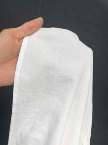 SHEIN EZwear Váy xòe xếp tầng màu trơn cỡ lớn cho nữ - trắng - Xem 7