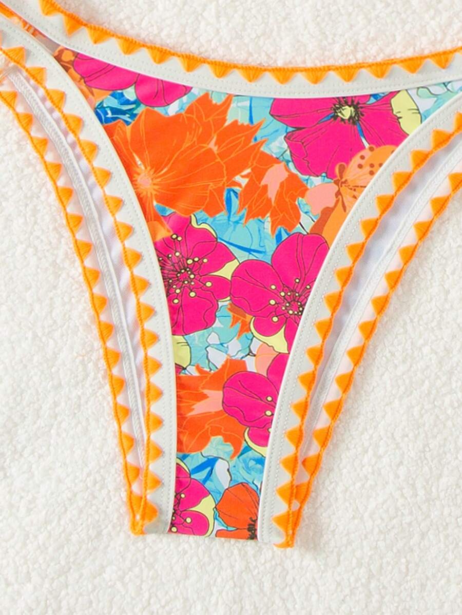 SHEIN Swim Mod Conjunto de bikini de dos piezas con estampado para