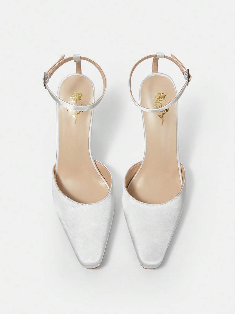 Women's Pointed Toe Ankle Strap Stiletto Heels Solid Color Pumps