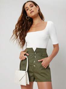 MOTF PREMIUM SCOOP NECK TEE BODYSUIT - White - View 6