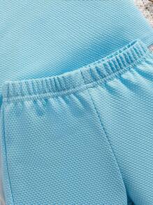 Mały chłopiec Lato Modny Codzienny Krótki Rękaw Koszulka  I Szorty Komplety Biżuterii