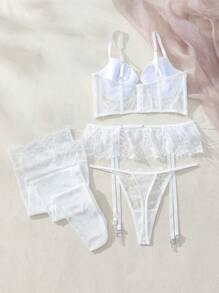 SHEIN Conjunto De Lencería Sexy Con Correas Y Encaje