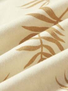 Cozy Pixies Baby Boy's Four Pieces Sports Style Set Including Leaf Pattern Round Neck Short Sleeve Top And Casual Shorts Matching Set