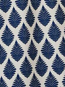 Breezaya 女士度假風格全印花長裙,前扣式開衩設計 - 藍色 - 查看 8