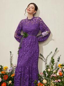 Modelyn Lace Lantern Sleeve Women's Dress