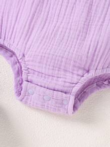 Body de verano unicolor y lindo de color para bebé niña para uso cómodo - Morado - Ver 3