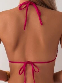 SHEIN Swim 夏季海滩女士波西米亚风格度假比基尼套装 3 件套