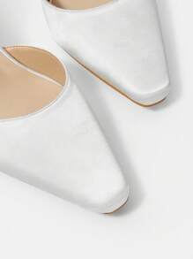 Của phụ nữ Pointed Toe Dây đeo mắt cá chân Gót nhọn Màu thuần Giày nữ Baotou - trắng - Xem 5