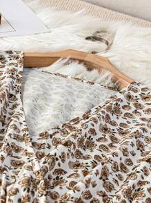 SHEIN Clasi 大码夏季假日风格收腰花卉印花连衣裙 - 棕色 - 查看 3