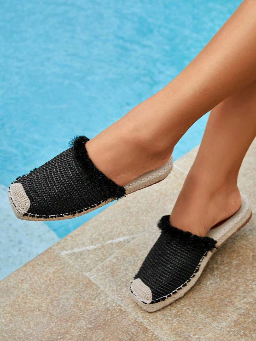 Styleloop Căn hộ Espadrille tối giản dành cho nữ, Căn hộ ngoài trời cho kỳ nghỉ - màu đen - Xem 1