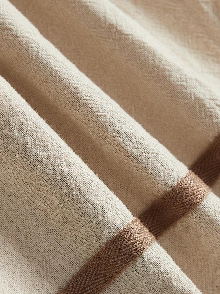 Baby Boy Color-Blocked Pullover With Weave Strap & Solid Shorts Set