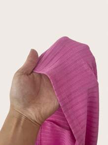 Slaydiva Summer New Arrival Elastic Tight Dress, Solid Color Wide Ribbed Mini Bodycon Dress - Pink - View 6