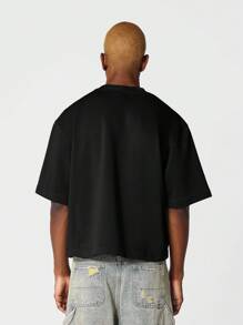 SUMWON Crop Fit Premium Heavyweight Essential Tee - Black - View 2