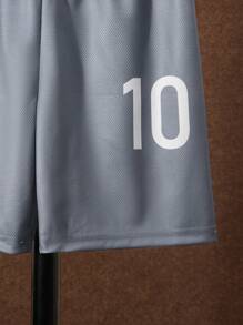 SHEIN Tween Boys Short Raglan Sleeve T-Shirt And Shorts Set For Spring/Summerholiday,Summer,Travel,Getaway, School, Campus, College