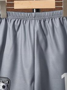 SHEIN Tween Boys Short Raglan Sleeve T-Shirt And Shorts Set For Spring/Summerholiday,Summer,Travel,Getaway, School, Campus, College