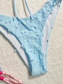 Swim Mod Ladies' Monochromatic Textured Bikini Set, Summer Beach - Multicolor - View 4