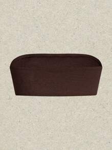 SHEIN EZwear 3pcs Solid Color Ultra Short High Stretch Tube Top - Brown - View 11