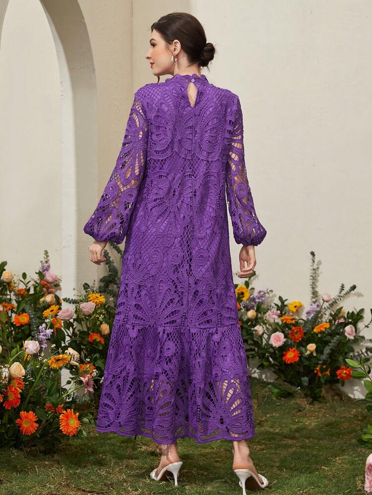 Lace Lantern Sleeve Women's Dress