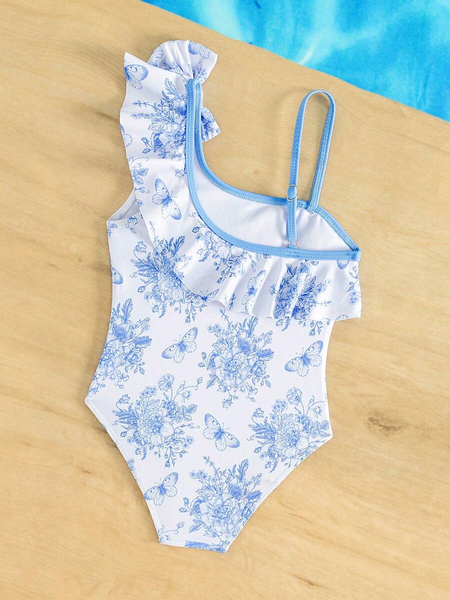 Echinodon Mädchen Bikini Set Mit Rüschen & Blumen - Süßer Badeanzug Für Kinder