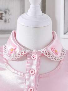 Baby Girls Exquisite And Elegant Mesh Contrast Dress For Baby Girl - Pink - View 3