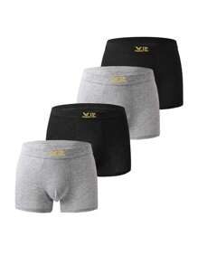 Shein Underwear&Sleepwear Basics Ropa Interior Simple Y Lisa Para Hombres (4 Piezas/conjunto)