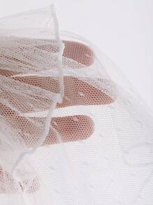 FRIFUL 女款v領荷葉邊透視時尚上衣,適合多種穿搭風格 - 白色 - 查看 8