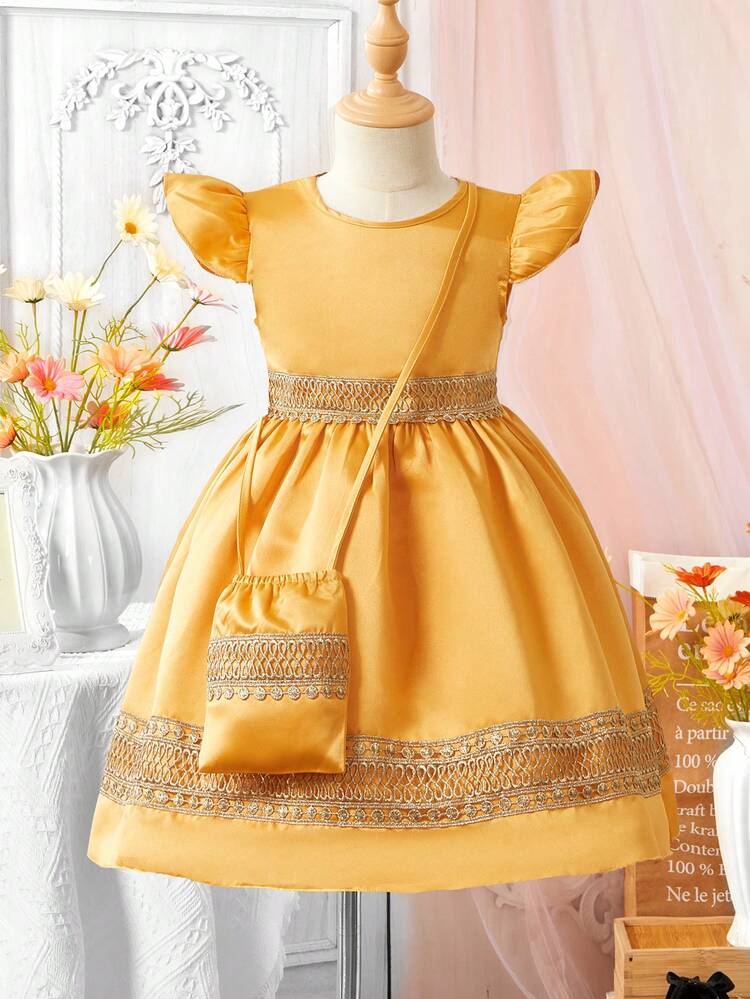 Young Girl Summer Floral Lace Cap Sleeve Dress