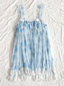 Dreamara Plus Size Women's Floral Printed Ruffle-Trimmed Dress