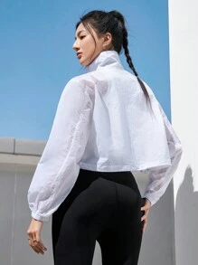 DAZY Women's Regular Drawstring Hem Outdoor Sun Protection Jacket - White - View 5