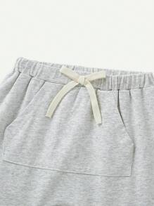 Cozy Pixies Baby Boys' Striped Contrast Color Round Neck Sleeveless Top With Drawstring Shorts Set