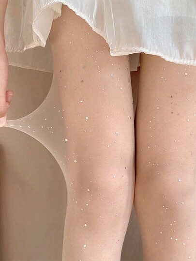 Kawaii 1 Pieza Mallas Transparentes Con Patrón De Estrellas Brillantes
