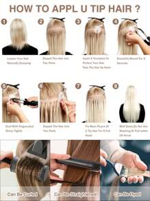 50pcs U Tip Hair Straight Dark Brown Color 150% 18-24 Inch Remy Human Hair U Tip Hair Extension Light Brown Color Hair Extensions - S4 - View 7