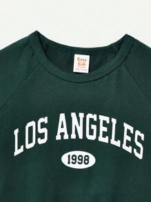 Cozy Pixies Baby Jungen Rundhals Pullover mit Buchstaben Muster und lässige Shorts Set passendes Set