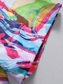 Manfinity RSRT Áo sơ mi tay ngắn in họa tiết màu trơn hàng ngày dành cho nam mùa hè, áo sơ mi nhiều màu sắc có họa tiết vừa vặn cho chồng - Nhiều màu - Xem 6