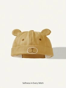 SHEIN 1 pieza Gorra con bordado de oso de dibujos animados de pana