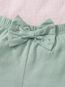 Baby Girl Headband, Daisy Mesh Spliced Top And Shorts 3-Piece Set For Summer