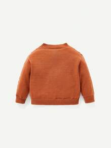 Baby Boy Cable Knit Cardigan & Knit Pants - Khaki - View 2