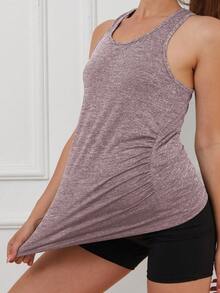 Summer Maternity Leisure Sports Tank Top - Dusty Purple - View 6